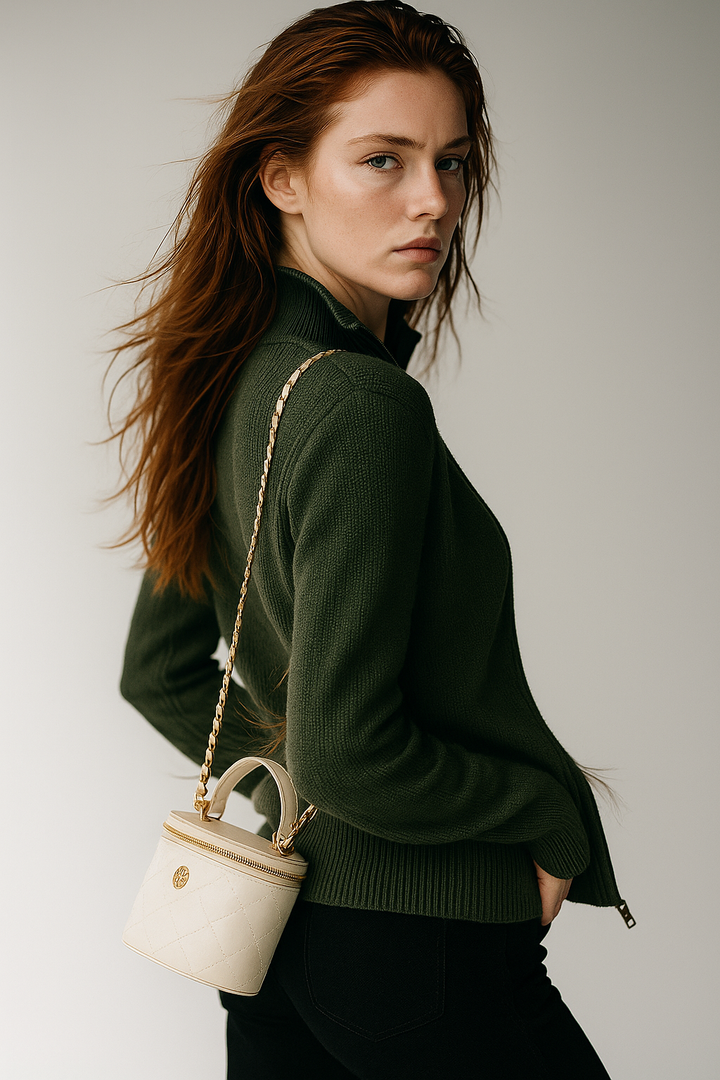 Giulia Ferrandi – Cardigan Zippé en Laine Mérinos - MAZZARO