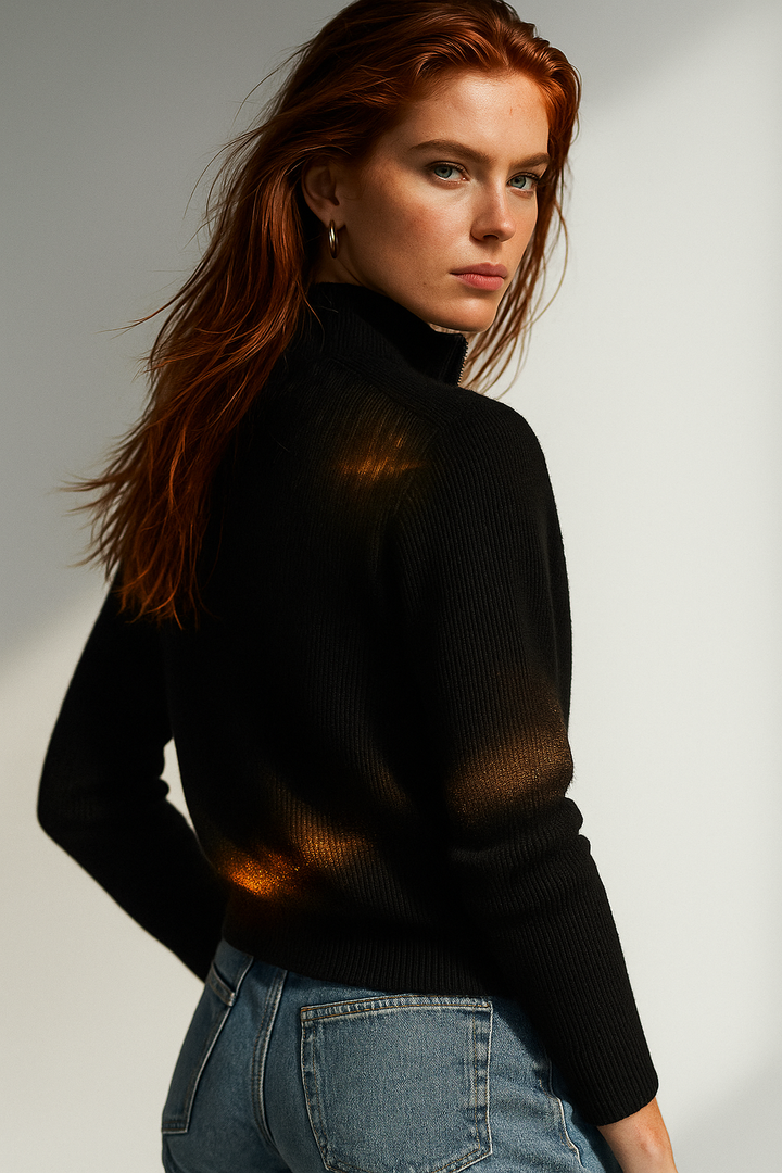 Giulia Ferrandi – Cardigan Zippé en Laine Mérinos - MAZZARO