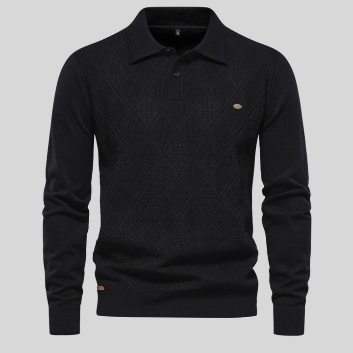 Kenji – Pull polo en coton stretch - MAZZARO