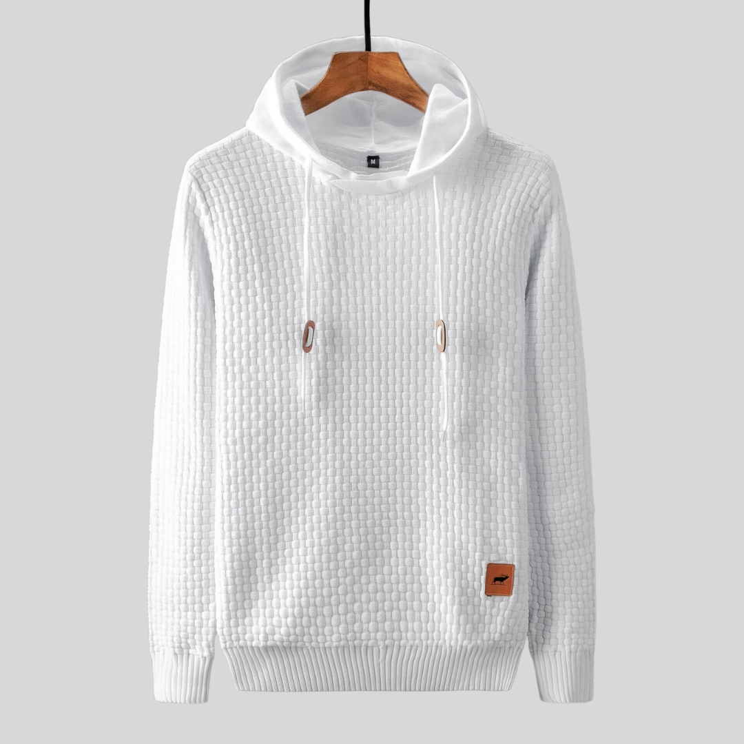 Lucas – Pull à capuche en maille texturée - MAZZARO