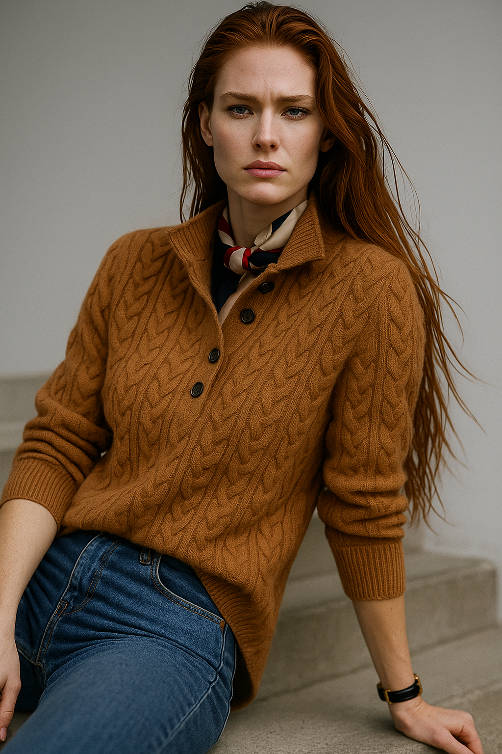 Élise Moreau – Pull Torsadé en Laine et Cachemire - MAZZARO