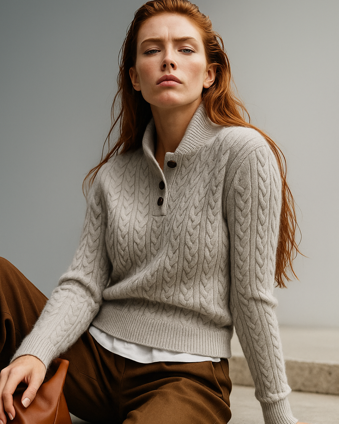 Élise Moreau – Pull Torsadé en Laine et Cachemire - MAZZARO