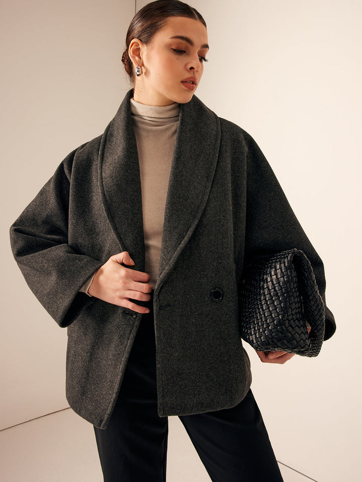 Giulia Rinaldi – Manteau en laine avec poches en tweed - MAZZARO