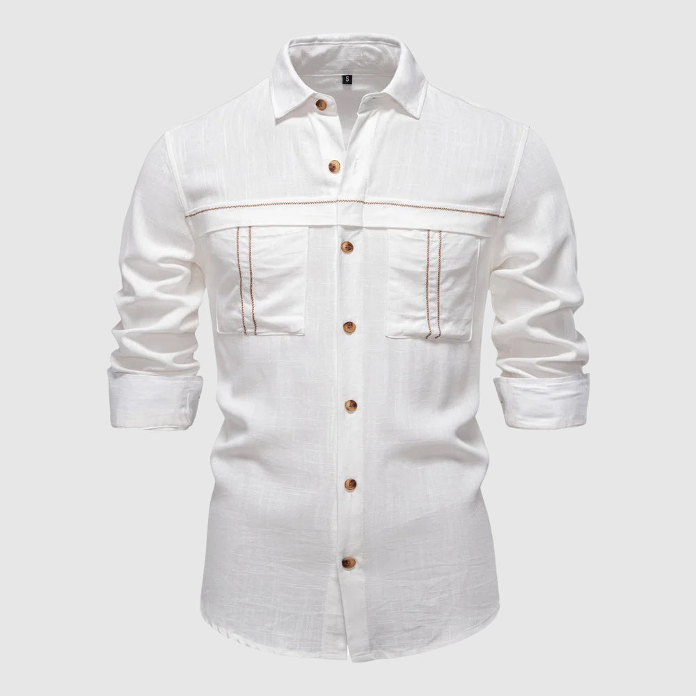Enzo Vallini – Chemise en lin casual - MAZZARO