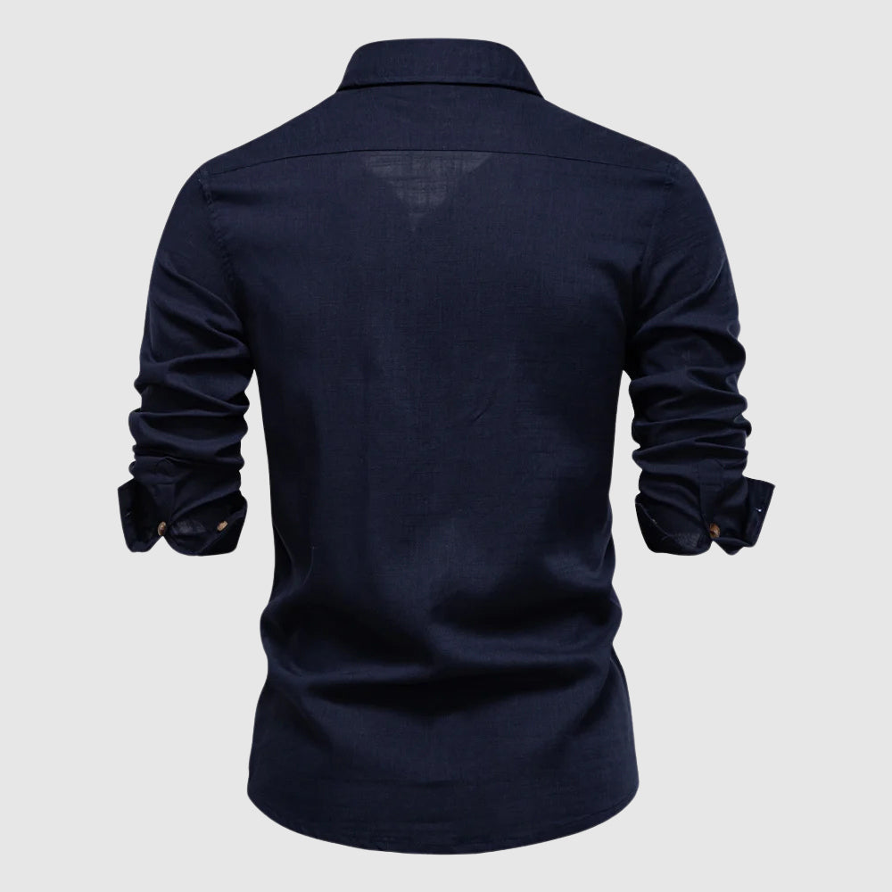 Enzo Vallini – Chemise en lin casual - MAZZARO