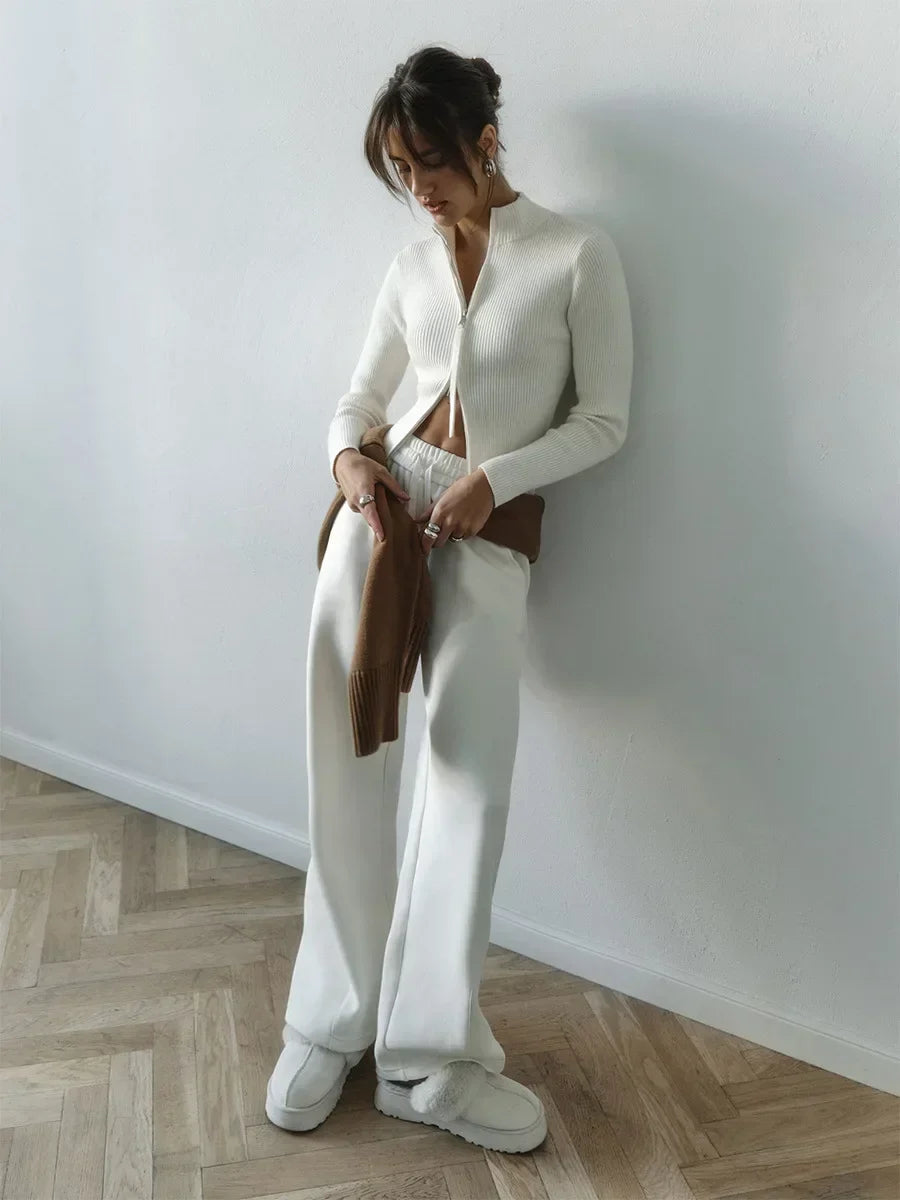 Livia – Cardigan Zip Doppiato in Cotone - MAZZARO