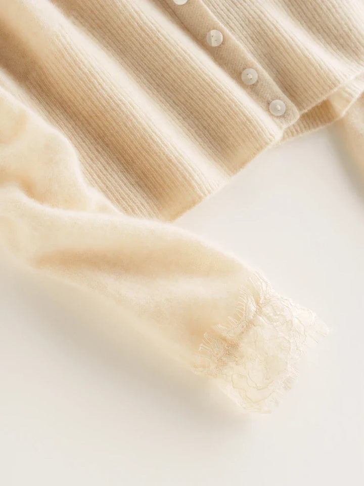 Cardigan Élise en Cachemire et Dentelle - MAZZARO